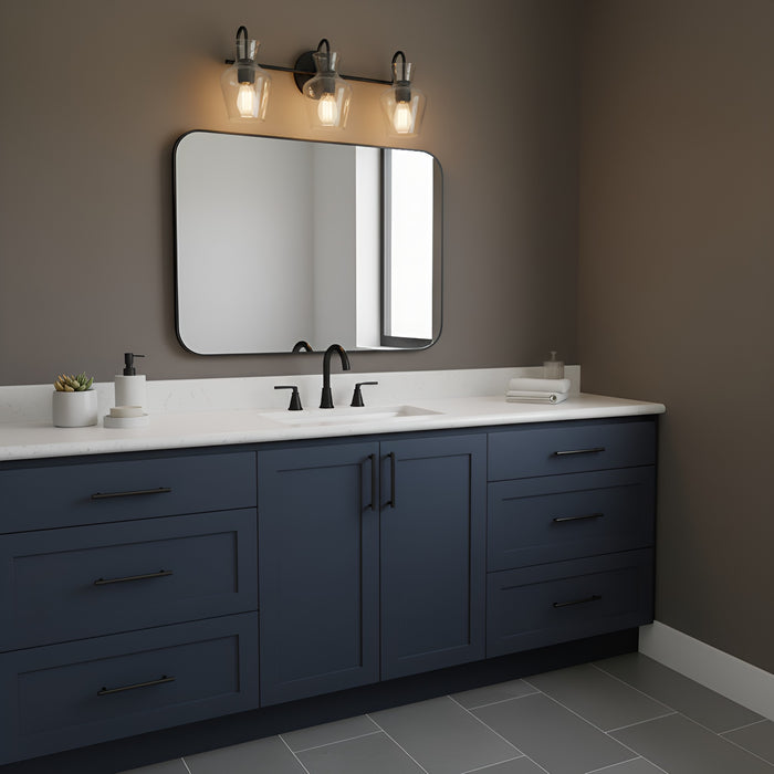 Myhouse Lighting Quoizel - HLL8622MBK - Three Light Vanity - Hollis - Matte Black