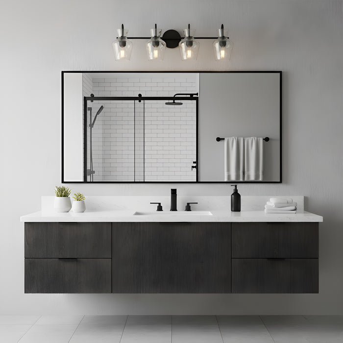 Myhouse Lighting Quoizel - HLL8630MBK - Four Light Vanity - Hollis - Matte Black
