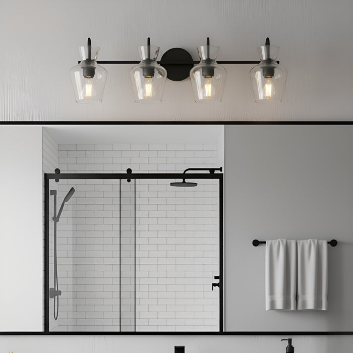 Myhouse Lighting Quoizel - HLL8630MBK - Four Light Vanity - Hollis - Matte Black