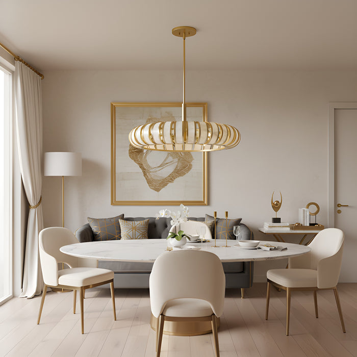 Myhouse Lighting Quoizel - KNIG2830SGD - Six Light Pendant - Knight - Soft Gold