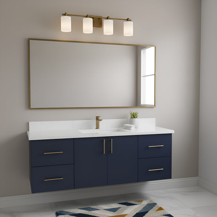 Myhouse Lighting Quoizel - MORR8632WS - Four Light Vanity - Morris - Weathered Brass