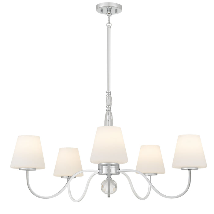 Myhouse Lighting Quoizel - STON5035C - Five Light Chandelier - Stone - Polished Chrome