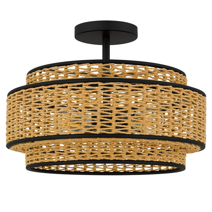 Myhouse Lighting Quoizel - TET1716MBK - Three Light Semi-Flush Mount - Teton - Matte Black
