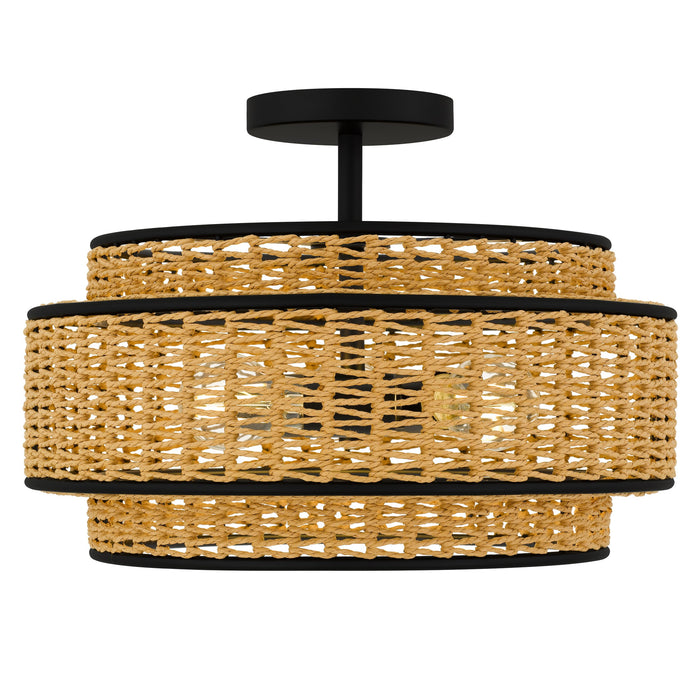Myhouse Lighting Quoizel - TET1716MBK - Three Light Semi-Flush Mount - Teton - Matte Black