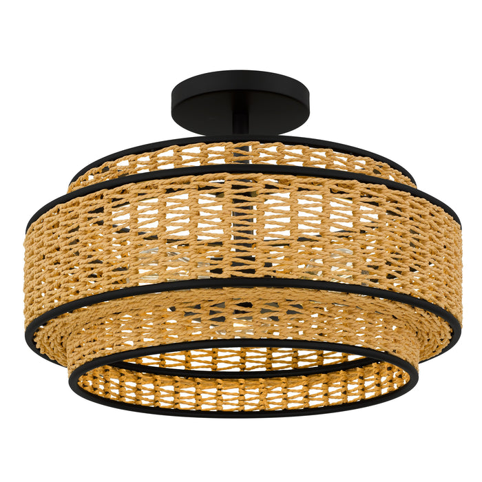 Myhouse Lighting Quoizel - TET1716MBK - Three Light Semi-Flush Mount - Teton - Matte Black