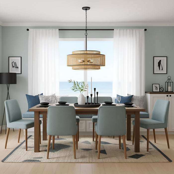 Myhouse Lighting Quoizel - TET2830MBK - Five Light Pendant - Teton - Matte Black