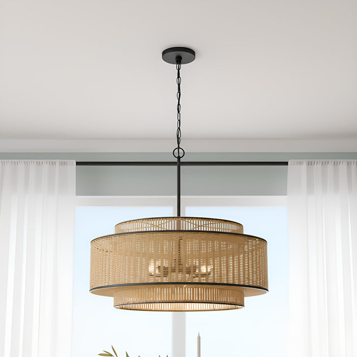 Myhouse Lighting Quoizel - TET2830MBK - Five Light Pendant - Teton - Matte Black