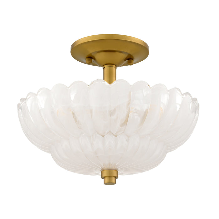 Myhouse Lighting Quoizel - WHP1712BRG - Three Light Semi-Flush Mount - Whitecap - Brushed Gold