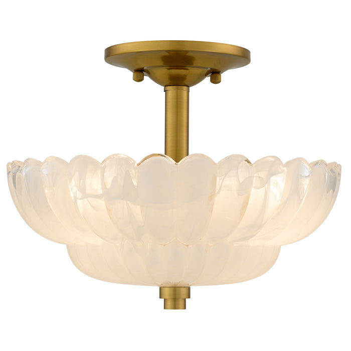 Myhouse Lighting Quoizel - WHP1712BRG - Three Light Semi-Flush Mount - Whitecap - Brushed Gold