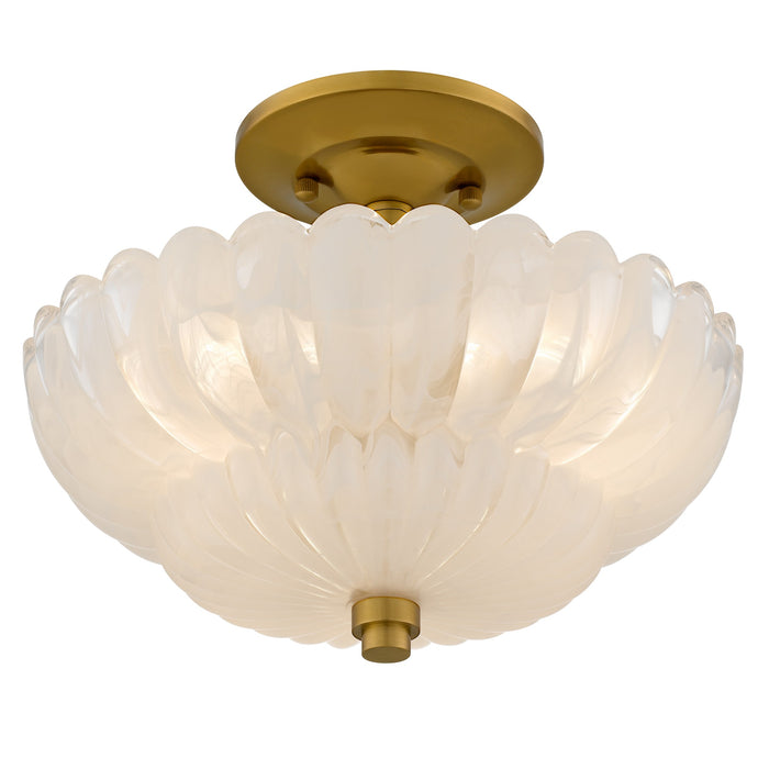 Myhouse Lighting Quoizel - WHP1712BRG - Three Light Semi-Flush Mount - Whitecap - Brushed Gold