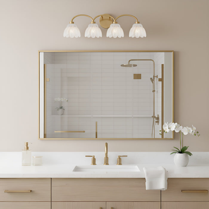 Myhouse Lighting Quoizel - WHP8631BRG - Four Light Vanity - Whitecap - Brushed Gold