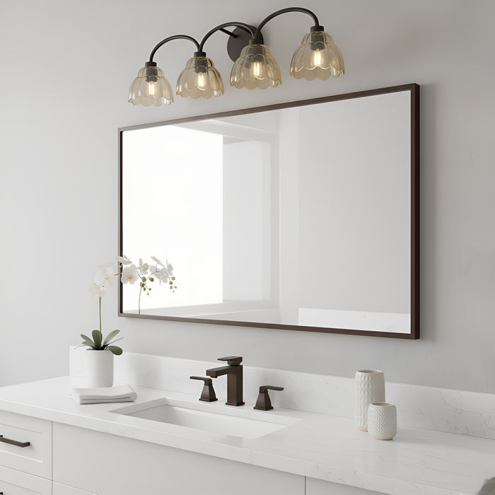 Myhouse Lighting Quoizel - WHP8631MC - Four Light Vanity - Whitecap - Mottled Cocoa