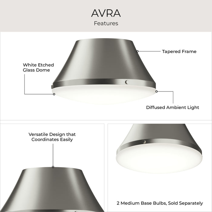 Myhouse Lighting Progress Lighting - P350305-009 - Two Light Flush Mount - Avra - Brushed Nickel