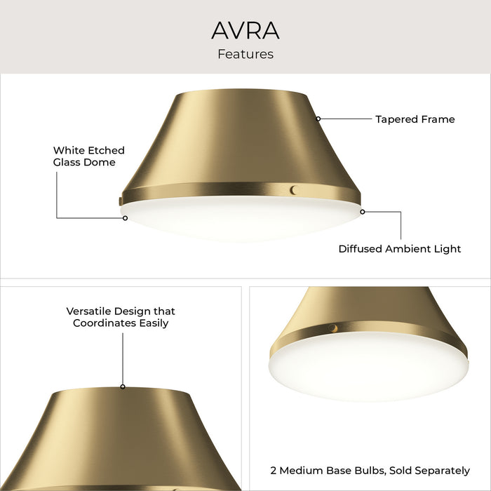 Myhouse Lighting Progress Lighting - P350305-191 - Two Light Flush Mount - Avra - Brushed Gold