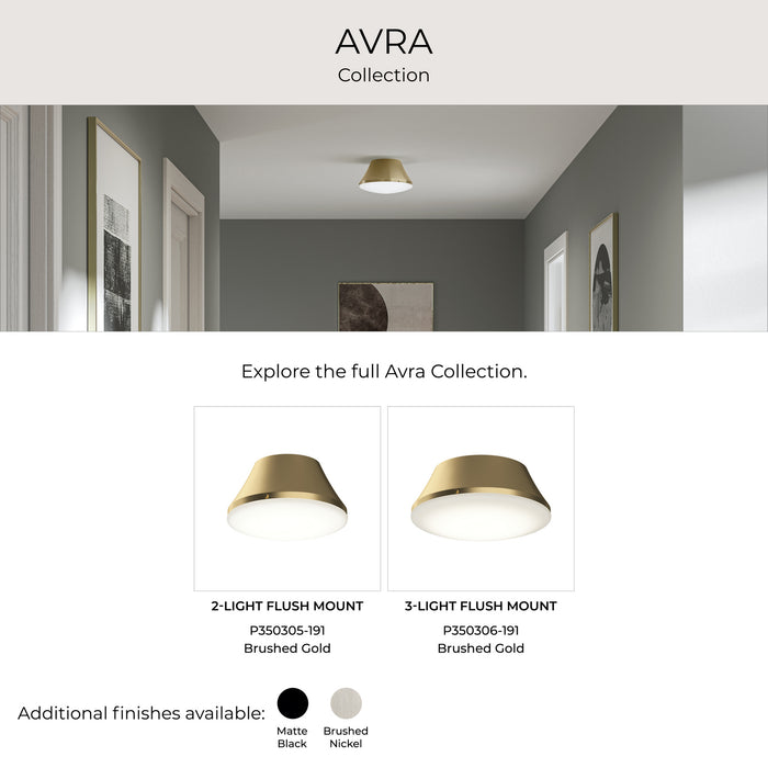 Myhouse Lighting Progress Lighting - P350305-191 - Two Light Flush Mount - Avra - Brushed Gold