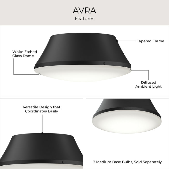 Myhouse Lighting Progress Lighting - P350306-31M - Three Light Flush Mount - Avra - Matte Black