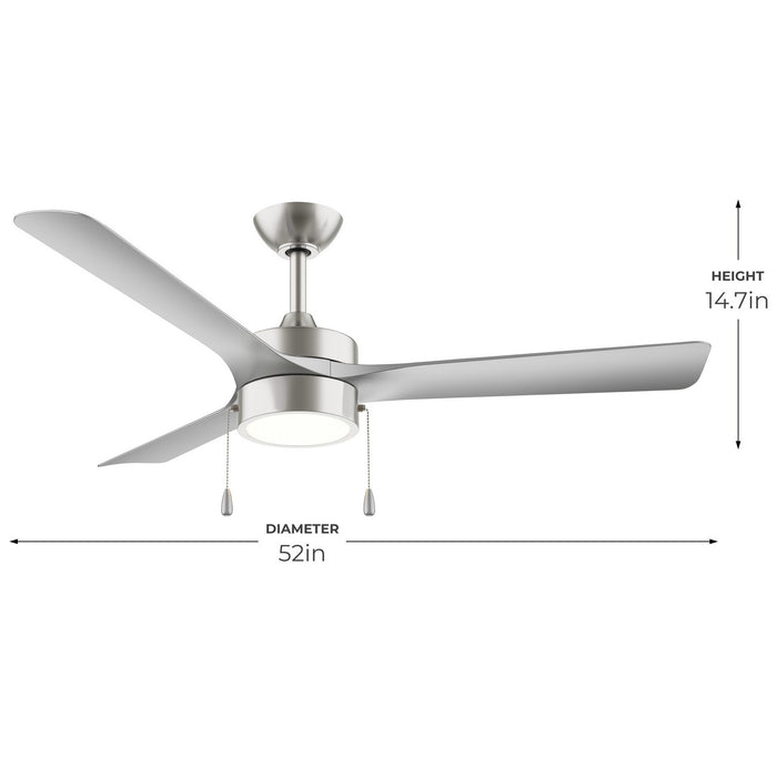 Myhouse Lighting Progress Lighting - P250122-009-30 - 52" Ceiling Fan - Axion I - Brushed Nickel