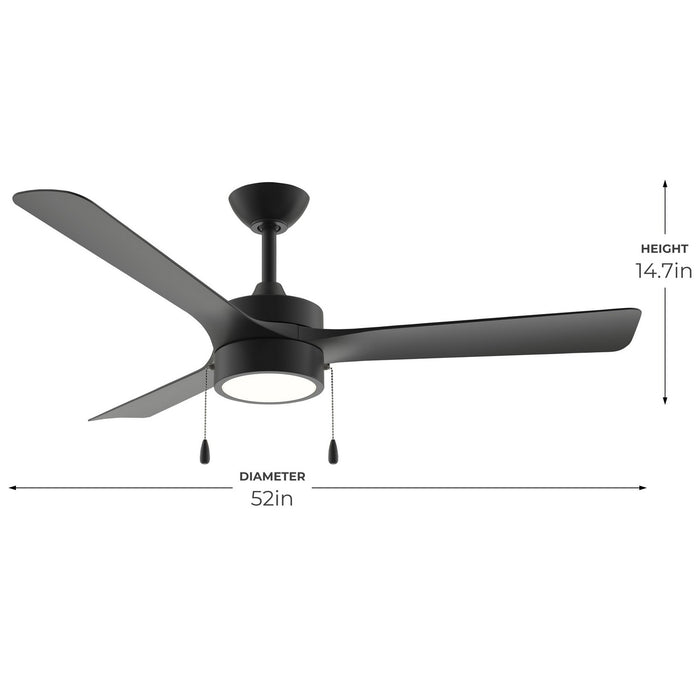 Myhouse Lighting Progress Lighting - P250122-31M-30 - 52" Ceiling Fan - Axion I - Matte Black