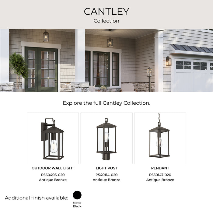 Myhouse Lighting Progress Lighting - P560406-020 - One Light Outdoor Wall Mount - Cantley - Antique Bronze