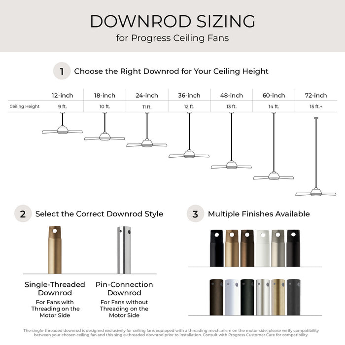 Myhouse Lighting Progress Lighting - C2607-HBB - Ceiling Fan Downrod - Downrod - Heritage Brushed Bronze