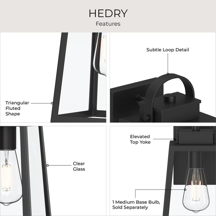 Myhouse Lighting Progress Lighting - P560402-31M - One Light Outdoor Wall Mount - Hedry - Matte Black
