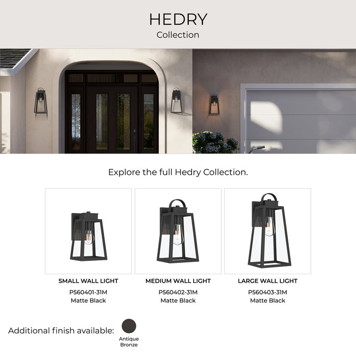 Myhouse Lighting Progress Lighting - P560402-31M - One Light Outdoor Wall Mount - Hedry - Matte Black