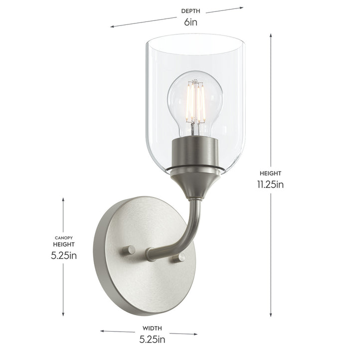 Myhouse Lighting Progress Lighting - P710155-009 - One Light Wall Sconce - Ilia - Brushed Nickel