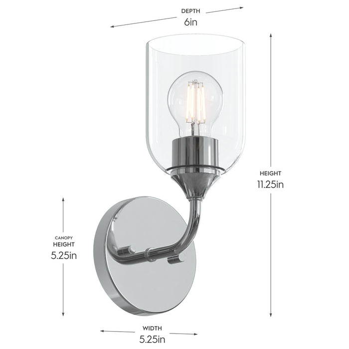 Myhouse Lighting Progress Lighting - P710155-015 - One Light Wall Sconce - Ilia - Polished Chrome