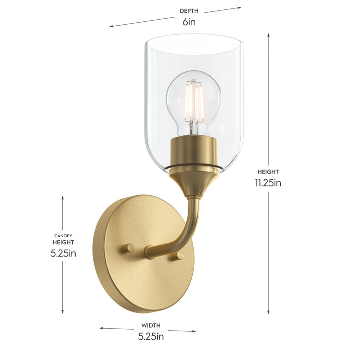 Myhouse Lighting Progress Lighting - P710155-191 - One Light Wall Sconce - Ilia - Brushed Gold