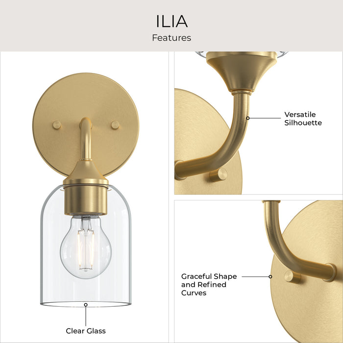 Myhouse Lighting Progress Lighting - P710155-191 - One Light Wall Sconce - Ilia - Brushed Gold