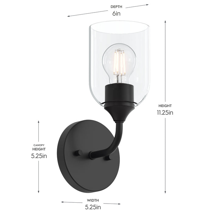 Myhouse Lighting Progress Lighting - P710155-31M - One Light Wall Sconce - Ilia - Matte Black