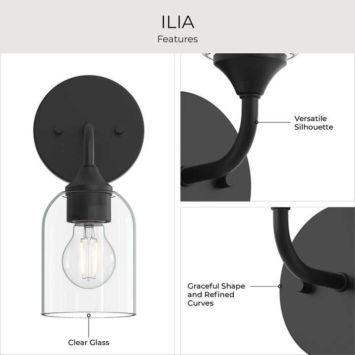 Myhouse Lighting Progress Lighting - P710155-31M - One Light Wall Sconce - Ilia - Matte Black