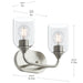 Myhouse Lighting Progress Lighting - P300572-009 - Two Light Bath Vanity - Ilia - Brushed Nickel