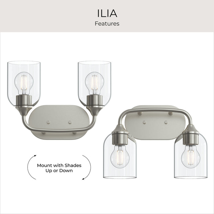 Myhouse Lighting Progress Lighting - P300572-009 - Two Light Bath Vanity - Ilia - Brushed Nickel