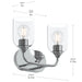 Myhouse Lighting Progress Lighting - P300572-015 - Two Light Bath Vanity - Ilia - Polished Chrome