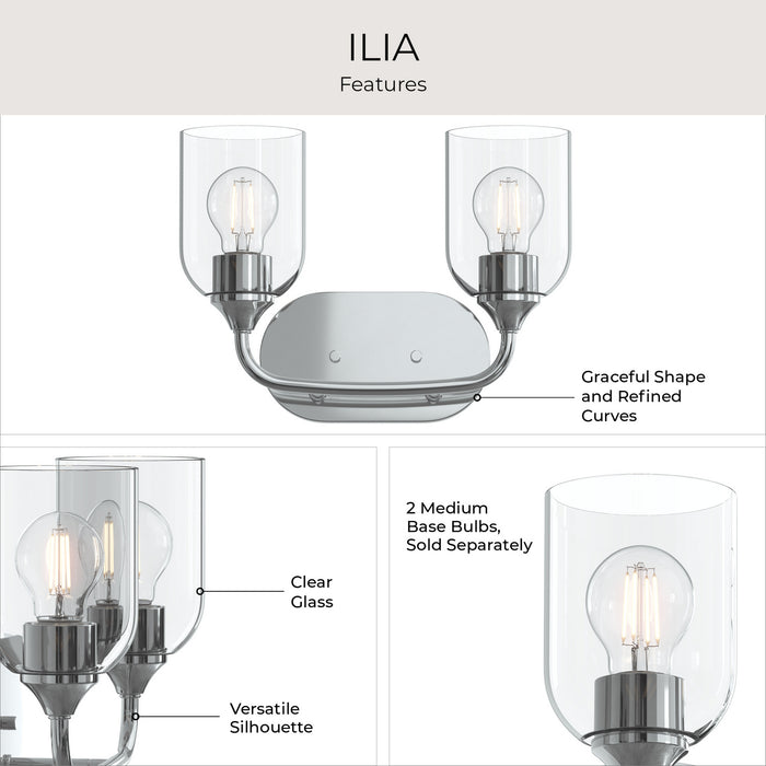 Myhouse Lighting Progress Lighting - P300572-015 - Two Light Bath Vanity - Ilia - Polished Chrome