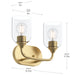 Myhouse Lighting Progress Lighting - P300572-191 - Two Light Bath Vanity - Ilia - Brushed Gold