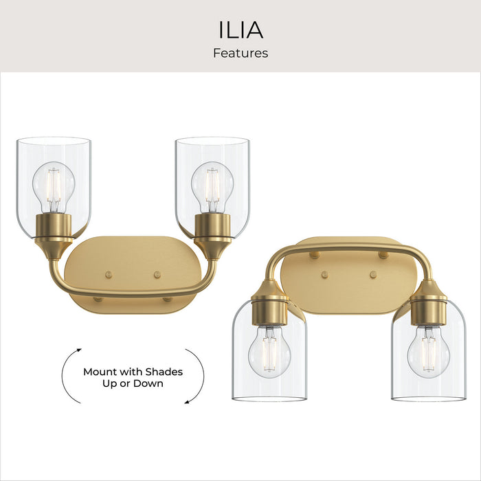 Myhouse Lighting Progress Lighting - P300572-191 - Two Light Bath Vanity - Ilia - Brushed Gold