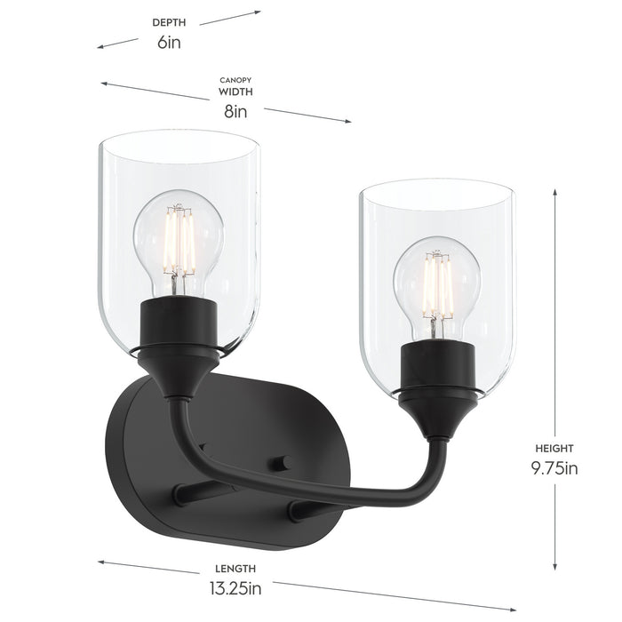 Myhouse Lighting Progress Lighting - P300572-31M - Two Light Bath Vanity - Ilia - Matte Black