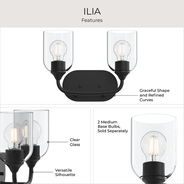 Myhouse Lighting Progress Lighting - P300572-31M - Two Light Bath Vanity - Ilia - Matte Black