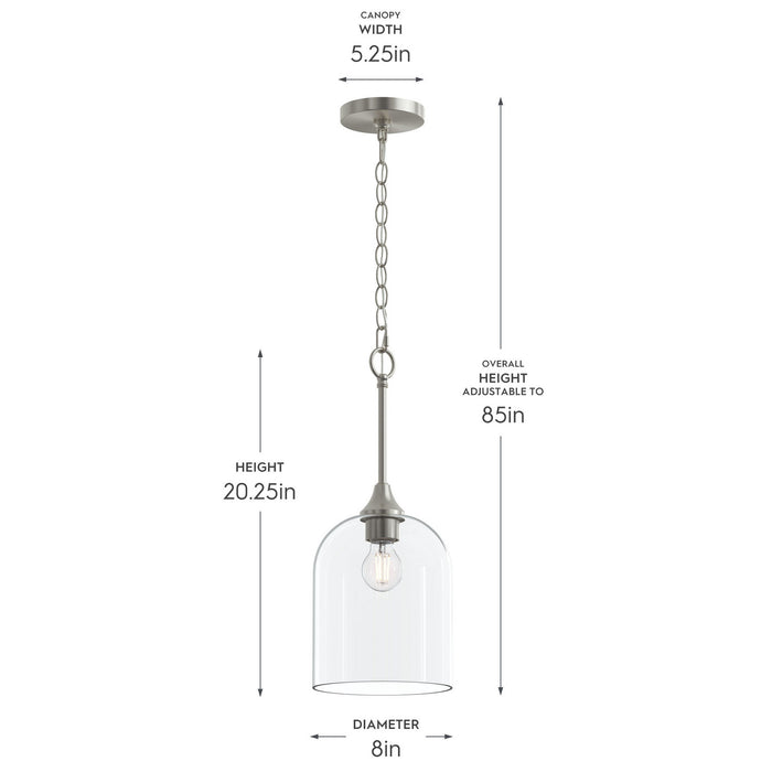 Myhouse Lighting Progress Lighting - P500514-009 - One Light Pendant - Ilia - Brushed Nickel