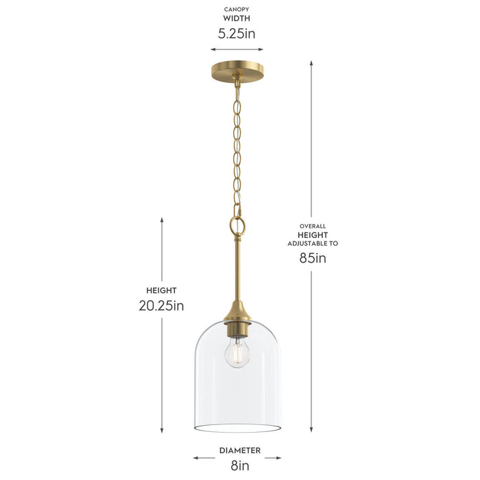 Myhouse Lighting Progress Lighting - P500514-191 - One Light Pendant - Ilia - Brushed Gold