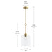 Myhouse Lighting Progress Lighting - P500514-191 - One Light Pendant - Ilia - Brushed Gold