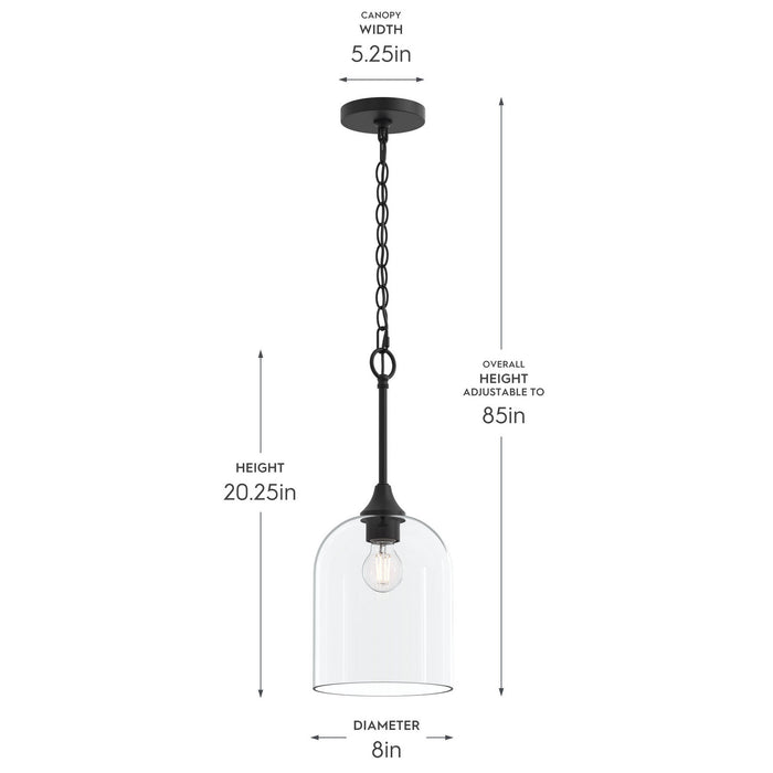 Myhouse Lighting Progress Lighting - P500514-31M - One Light Pendant - Ilia - Matte Black