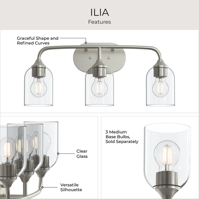 Myhouse Lighting Progress Lighting - P300573-009 - Three Light Bath Vanity - Ilia - Brushed Nickel
