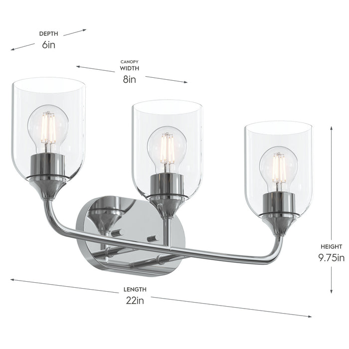 Myhouse Lighting Progress Lighting - P300573-015 - Three Light Bath Vanity - Ilia - Polished Chrome