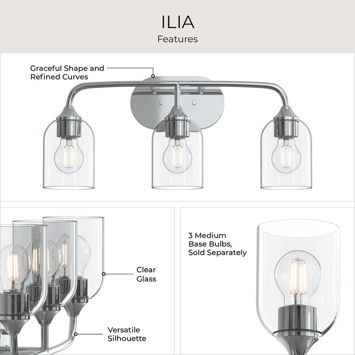 Myhouse Lighting Progress Lighting - P300573-015 - Three Light Bath Vanity - Ilia - Polished Chrome