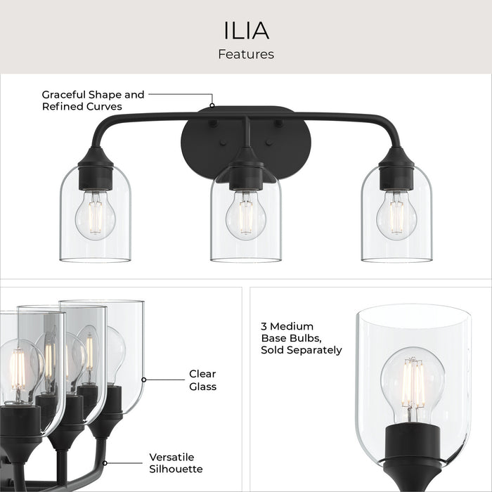 Myhouse Lighting Progress Lighting - P300573-31M - Three Light Bath Vanity - Ilia - Matte Black