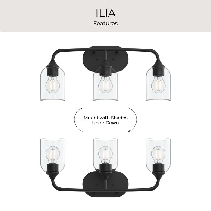 Myhouse Lighting Progress Lighting - P300573-31M - Three Light Bath Vanity - Ilia - Matte Black