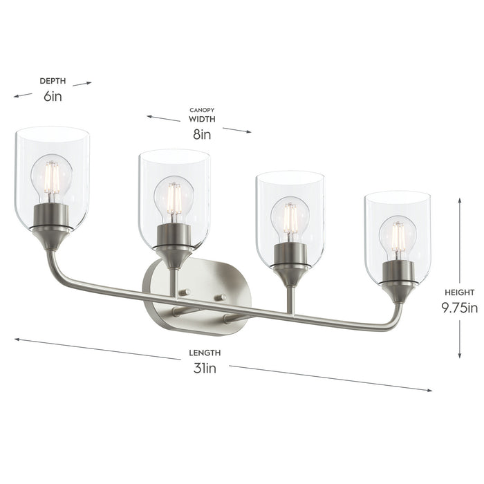 Myhouse Lighting Progress Lighting - P300574-009 - Four Light Bath Vanity - Ilia - Brushed Nickel